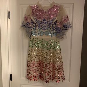 Colorful sequin dress - size 4 (small)